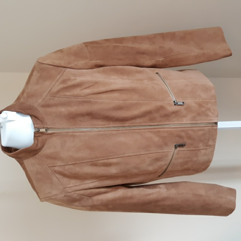 Ladies Tan Wilson's Suede Leather  Bomber Jacket Size XL